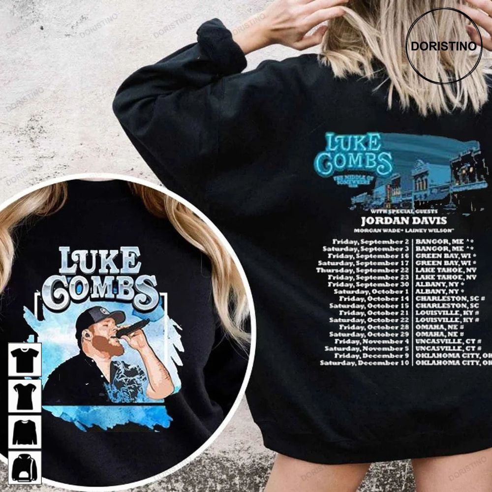 Combs Bullhead 2 Side Luke Combs World Tour 2023 Limited Edition T-shirts