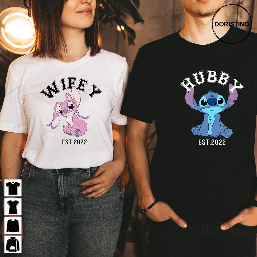Custom Stitch And Angel Couples Disney Matching Limited Edition T-shirts