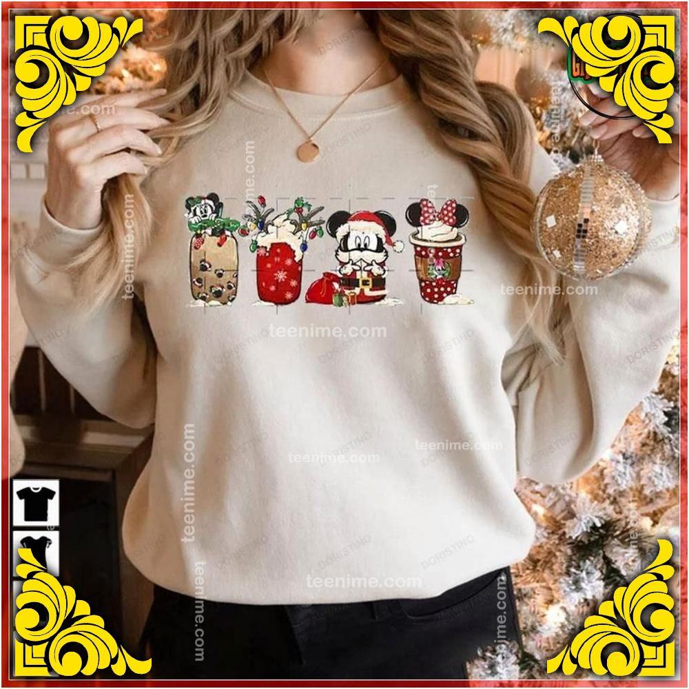And Minnie Disney Christmas Coffee Latte Tshirt Sweatshirt Hoodie