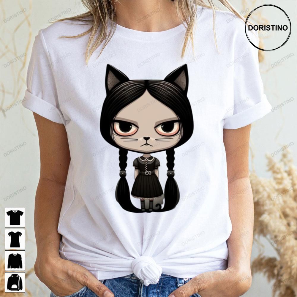 Wednesday Addams Cat Girl Limited Edition T-shirts