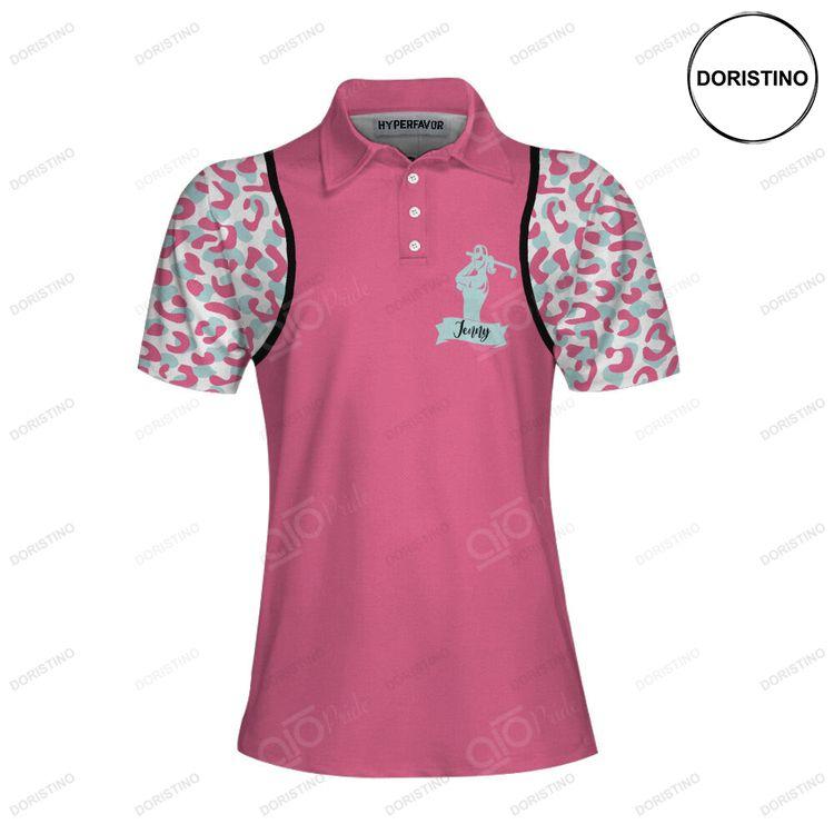 A Bad Day Of Golf Always Beats A Good Day Of Work Leopard Short Sleeve Women Polo Shirt Pink Leopard Shirt Doristino Polo Shirt|Doristino Awesome Polo Shirt|Doristino Limited Edition Polo Shirt}