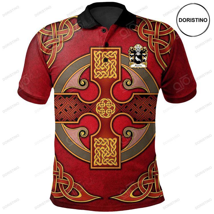 Adams Patrickchurch Pembrokeshire Welsh Family Crest Polo Shirt Vintage Celtic Cross Red Doristino Polo Shirt|Doristino Awesome Polo Shirt|Doristino Limited Edition Polo Shirt}