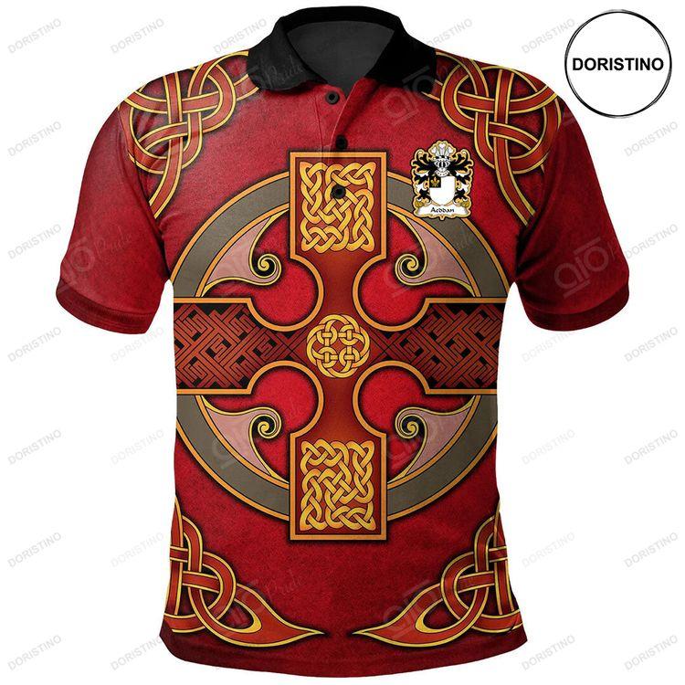 Aeddan Ap Seyssyllt Welsh Family Crest Polo Shirt Vintage Celtic Cross Red Doristino Polo Shirt|Doristino Awesome Polo Shirt|Doristino Limited Edition Polo Shirt}