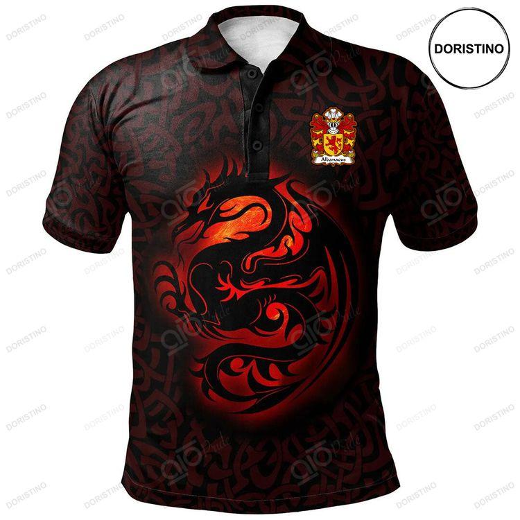 Albanacus Son Of Brutus Welsh Family Crest Polo Shirt Fury Celtic Dragon With Knot Doristino Polo Shirt|Doristino Awesome Polo Shirt|Doristino Limited Edition Polo Shirt}