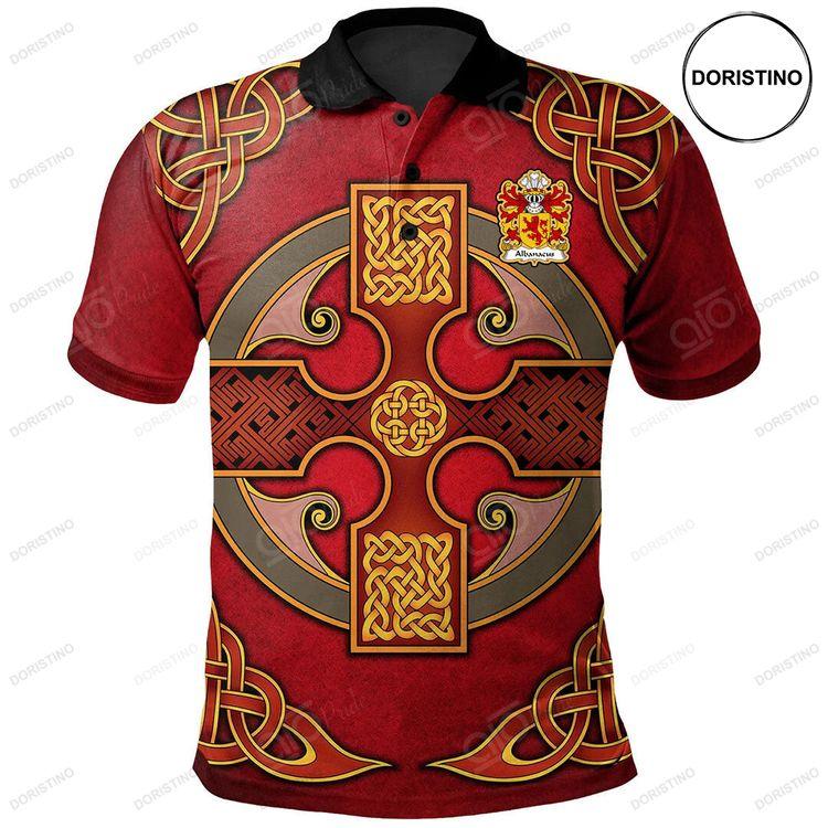 Albanacus Son Of Brutus Welsh Family Crest Polo Shirt Vintage Celtic Cross Red Doristino Polo Shirt|Doristino Awesome Polo Shirt|Doristino Limited Edition Polo Shirt}