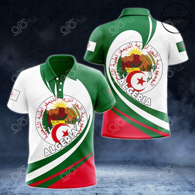 Algeria Coat Of Arms Big Wave Style Polo Shirt Doristino Polo Shirt|Doristino Awesome Polo Shirt|Doristino Limited Edition Polo Shirt}