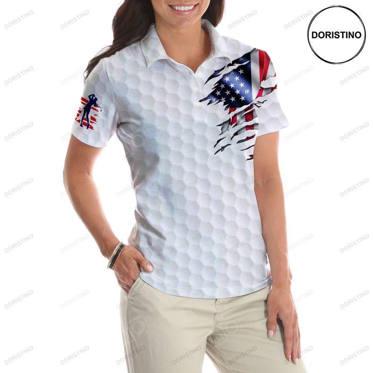 American Woman Golfer Golf Shirt Short Sleeve Women Polo Shirt Doristino Polo Shirt|Doristino Awesome Polo Shirt|Doristino Limited Edition Polo Shirt}