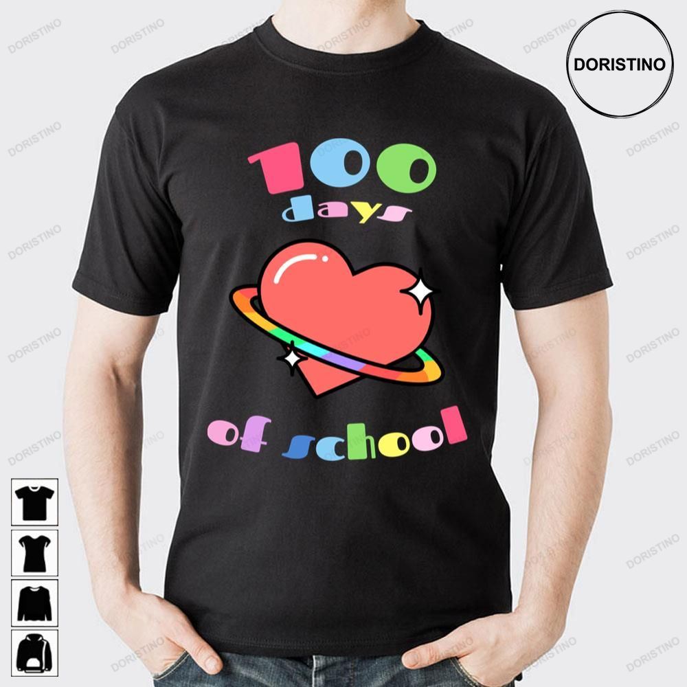 100 Days Of School Heart Planet Limited Edition T-shirts