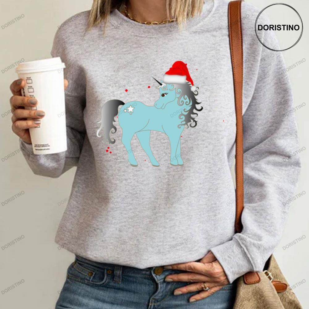 Christmas Unicorn Wear Santa Hat Style