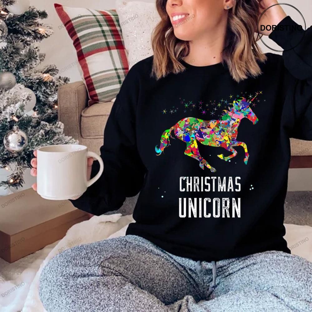 Colorfull Art Christmas Unicorn Shirt