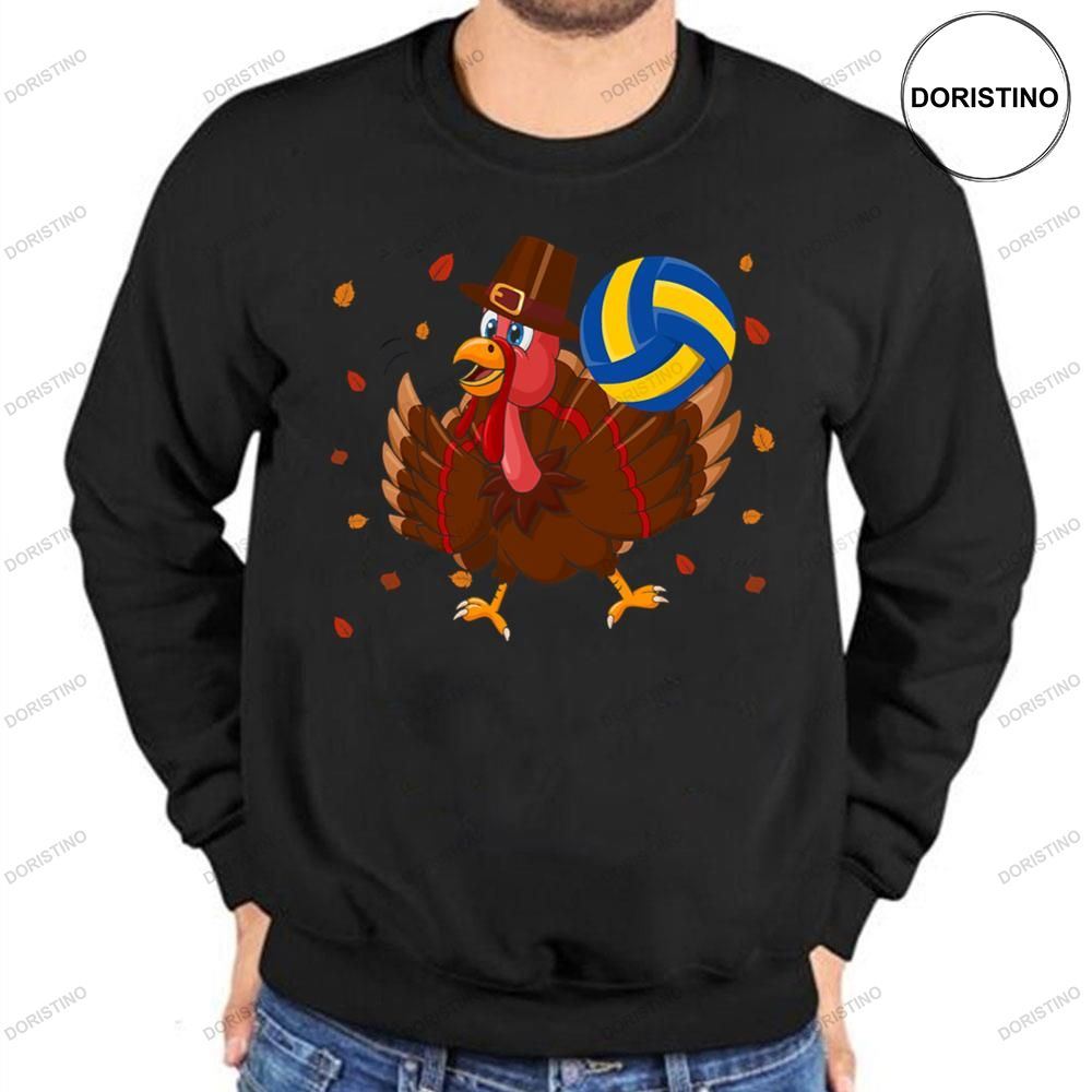 Cool Turkey Playing Volleyball Thanksgiving Day Shirt