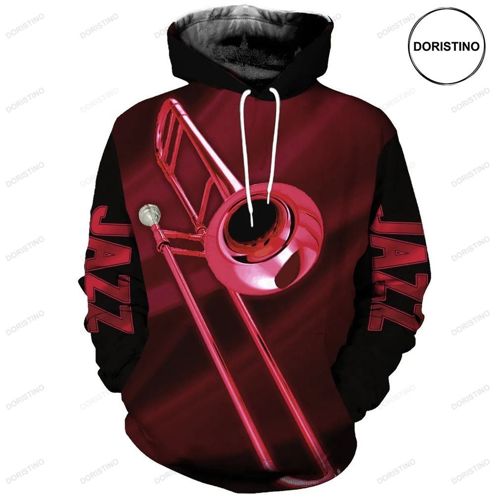 Ed Jazz Trombone Red Awesome 3D Hoodie