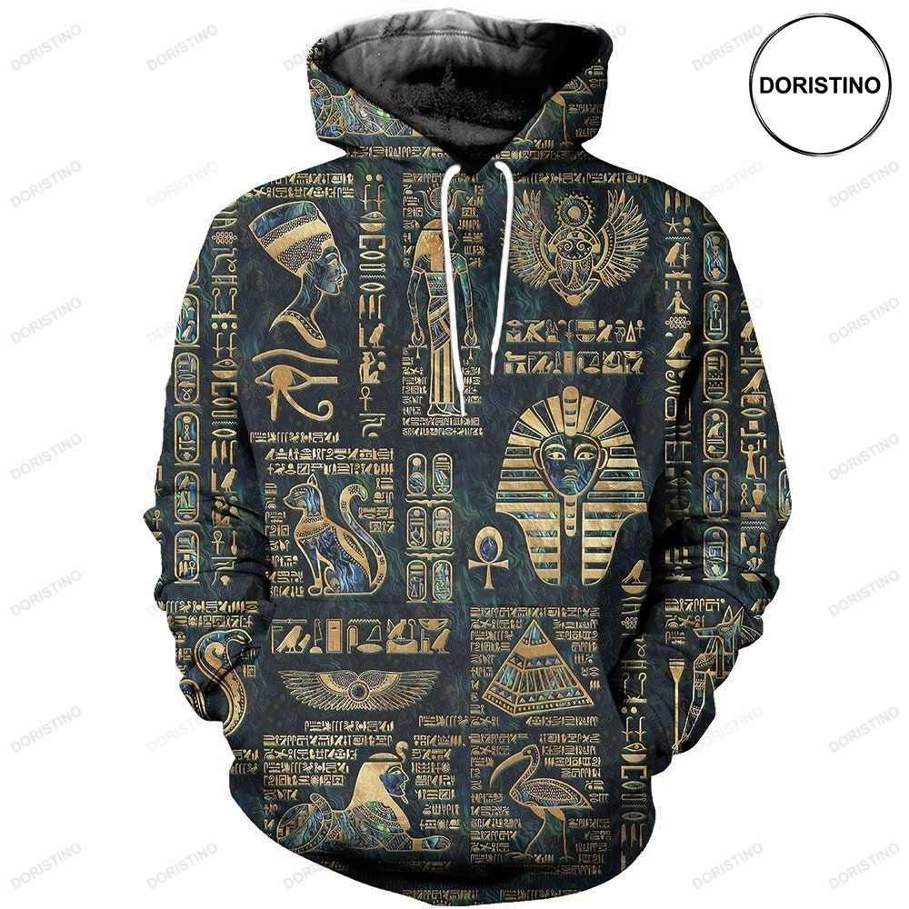 Egyptian Hieroglyphs And Deities Awesome 3D Hoodie
