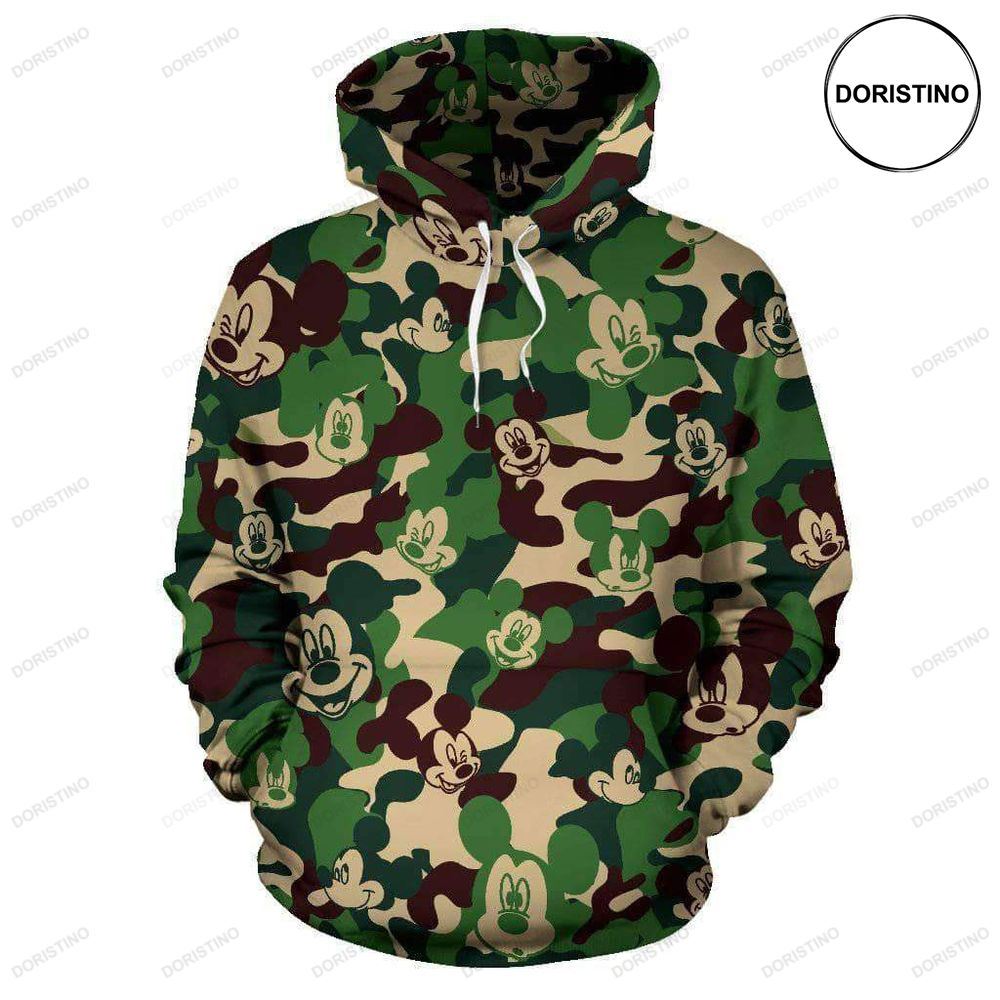 Head Pattern Camo All Over Print Hoodie