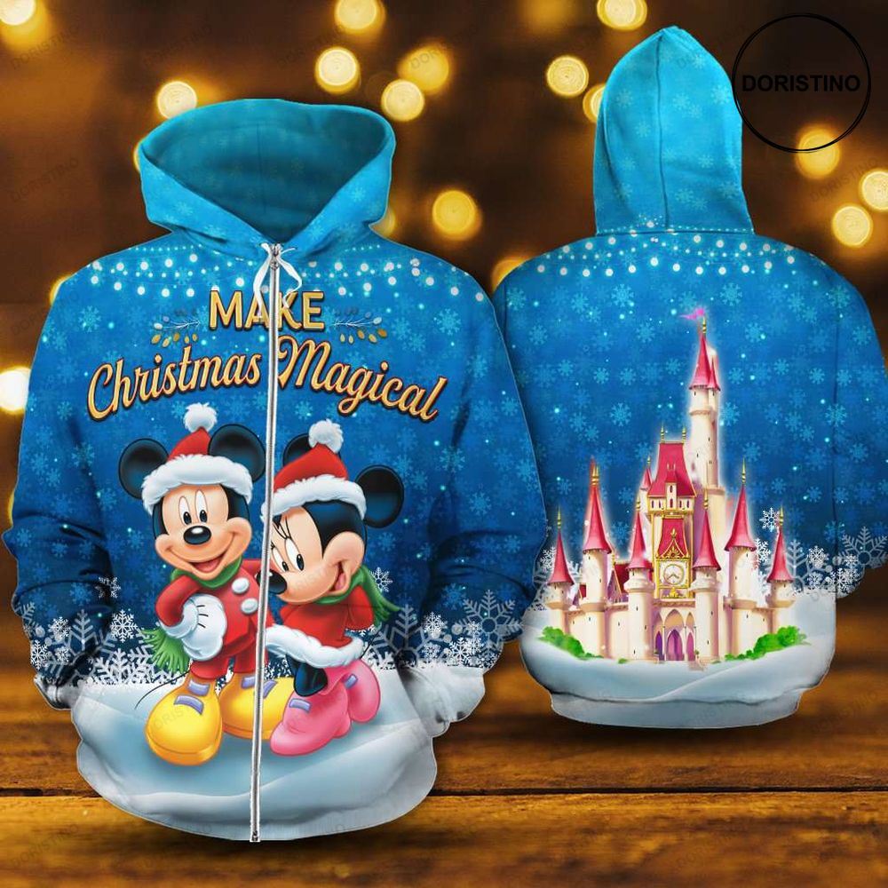 Minnie Make Christmas Magical Blue Awesome 3D Hoodie