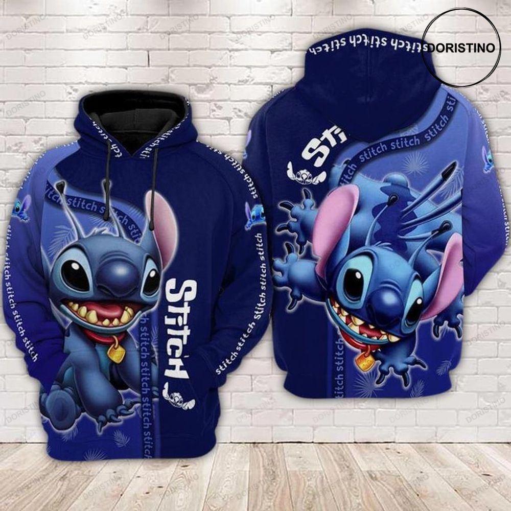 Stitch Flying All Over Print Hoodie