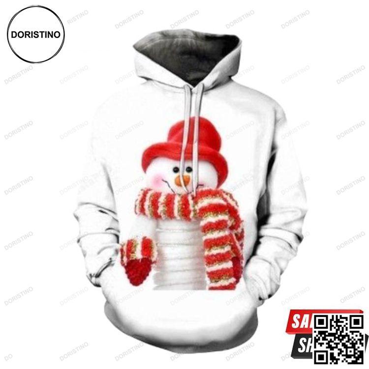 2020 Christmas Fashion And Pered Custom Christmas Pattern Of A Cute Snowman Graphic Limited Edition 3D Hoodie