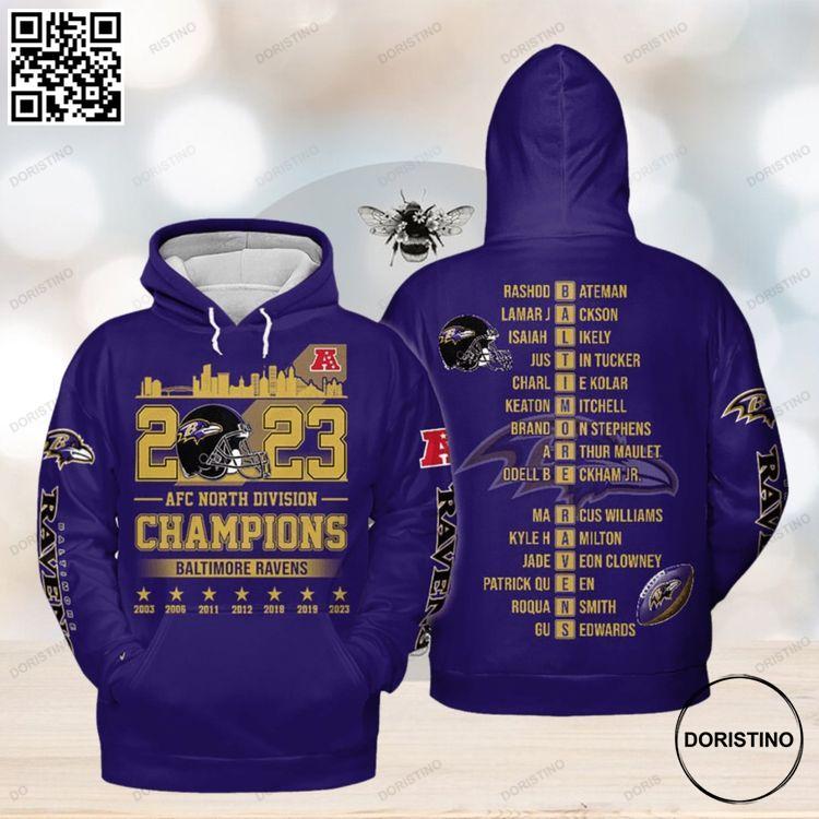 2023 Afc North Division Champions Baltimore Ravens Limited Edition 3D Hoodie