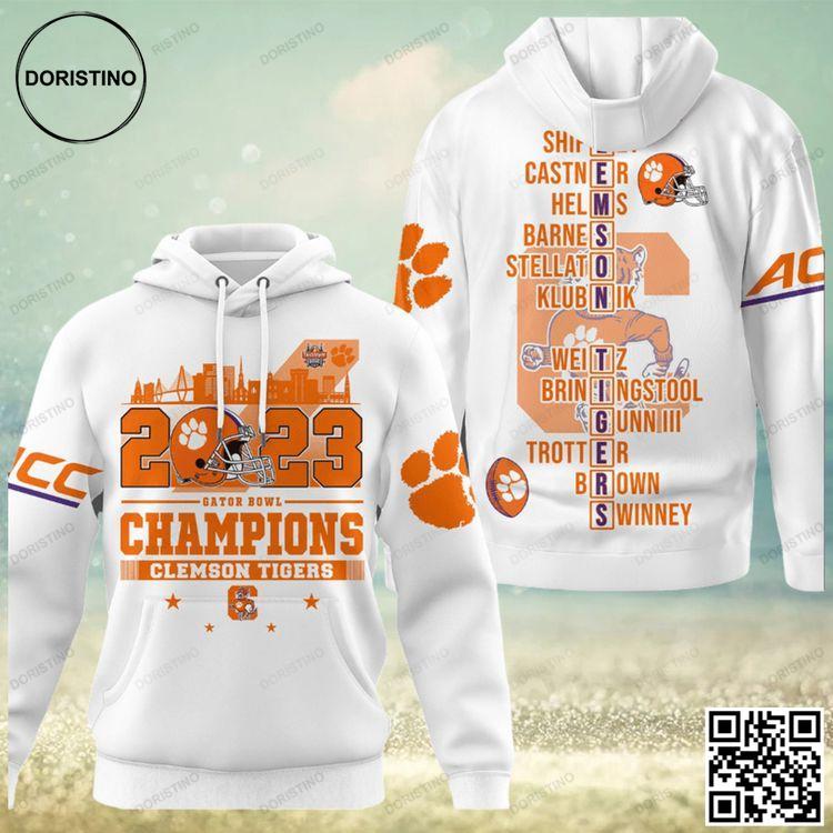 2023 Gator Bowl Champions Clemson Tigers Limited Edition 3D Hoodie