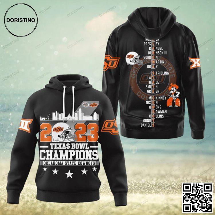 2023 Texas Bowl Champions Oklahoma State Cowboys Limited Edition 3D Hoodie