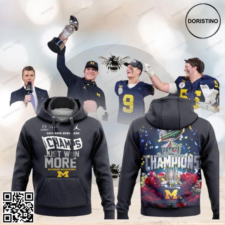 2024 Rose Bowl Game Champs Just Won More Michigan Wolverines All Over Print Hoodie