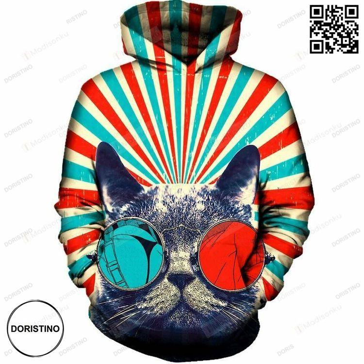 3d Cat 3d Ed Awesome 3D Hoodie