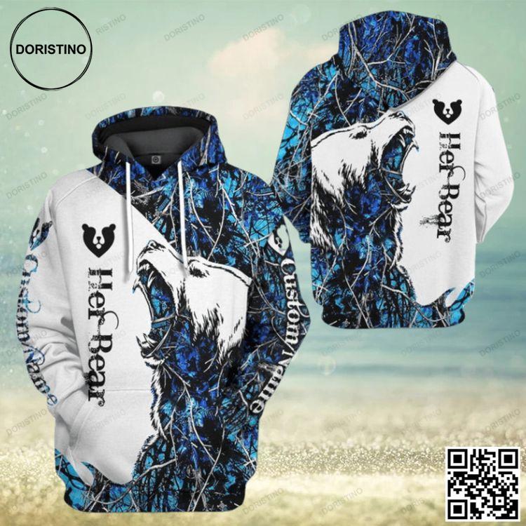 3d Her Bear And His Honey Custom Name T Apparel Limited Edition 3D Hoodie