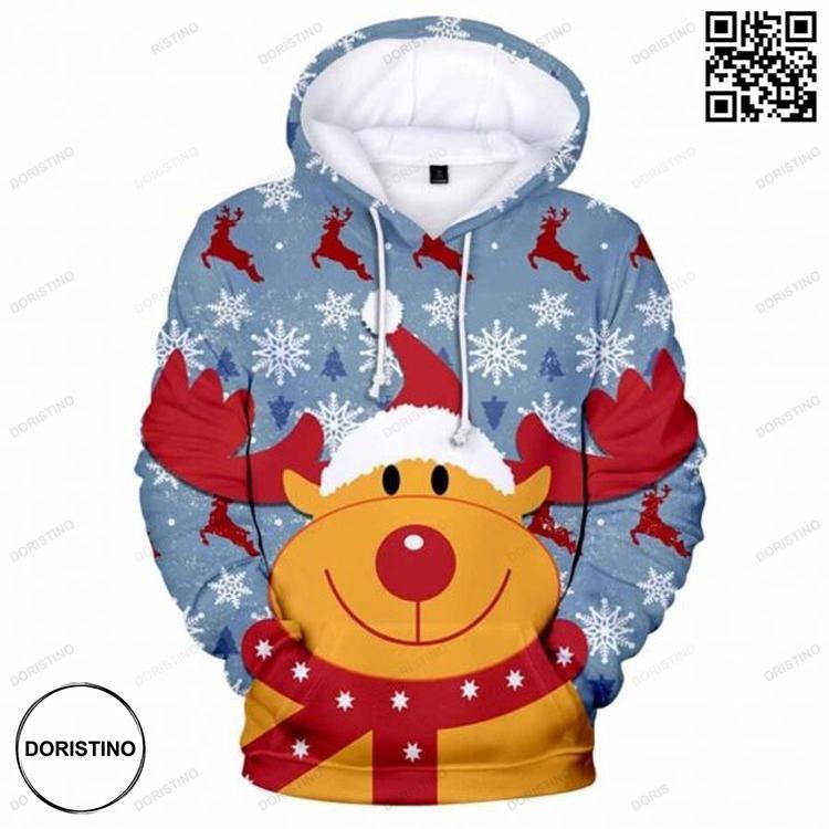 3d Merry Christmas Santa Claus All Over Print Hoodie