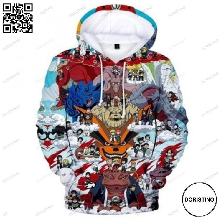 3d Print Naruto Anime Tailed Beasts All Over Print Hoodie