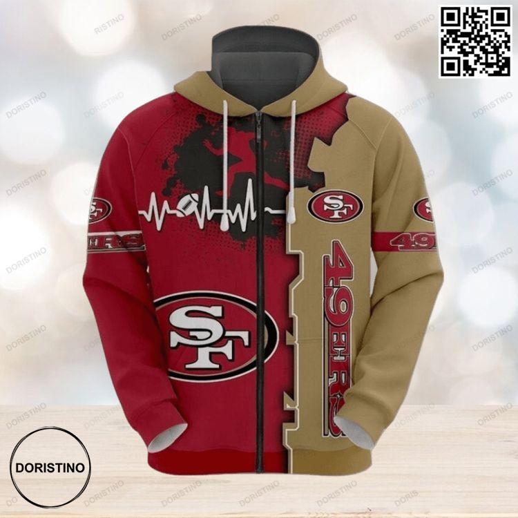 3d Printed San Francisco 49ers Luxury Graphic Heart Awesome 3D Hoodie