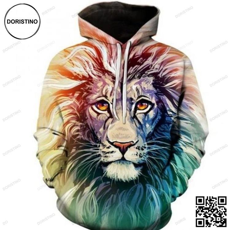 3d Pullover Ancient Colorful Lion Limited Edition 3D Hoodie