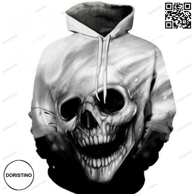 3d Pullover Death Skull All Over Print Hoodie