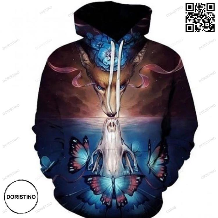 3d Pullover Dragon Fox Reflection Awesome 3D Hoodie