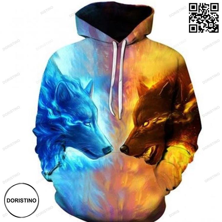 3d Pullover Ice And Fire Wolves Awesome 3D Hoodie
