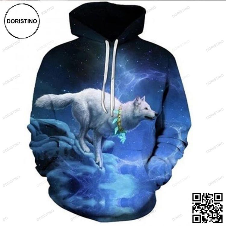 3d Pullover Night Wolf All Over Print Hoodie