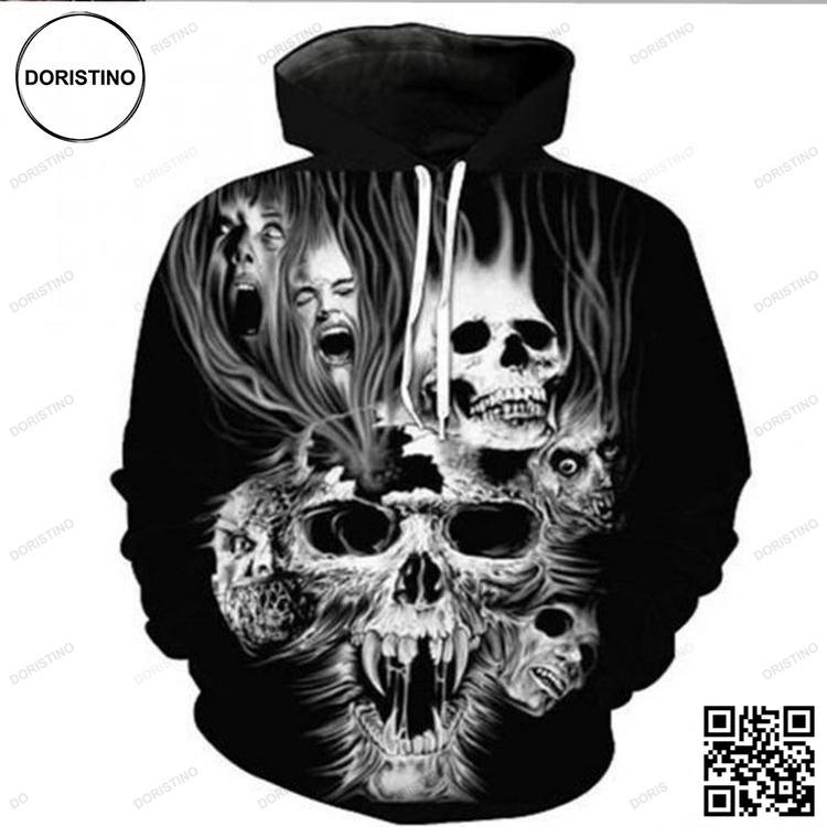 3d Pullover Screaming Skull All Over Print Hoodie