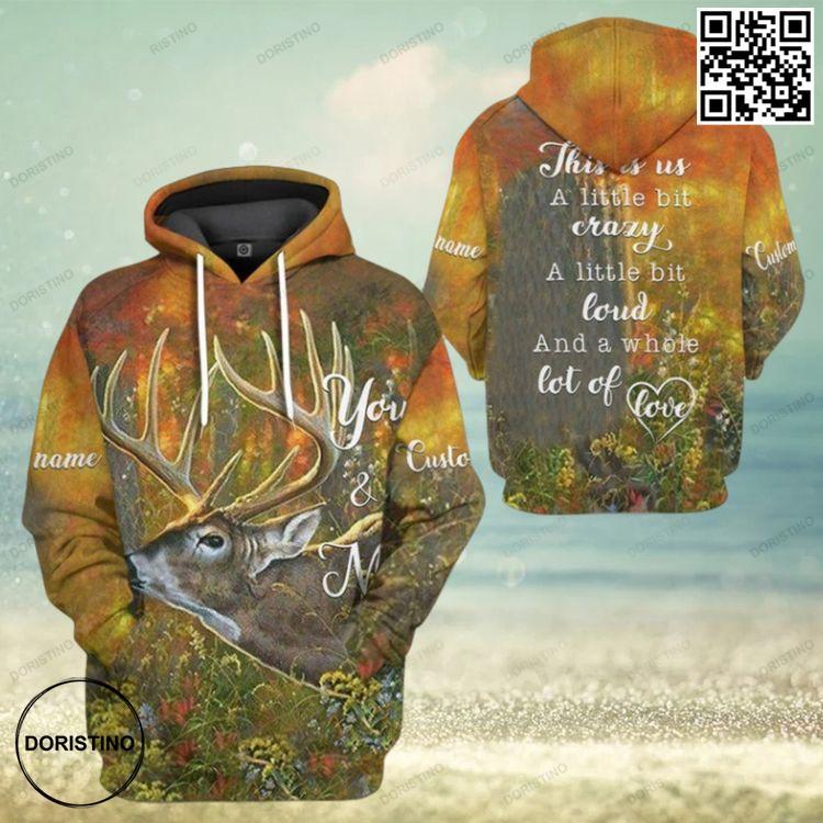 3d This Is Us Right Deer T All Over Print Hoodie