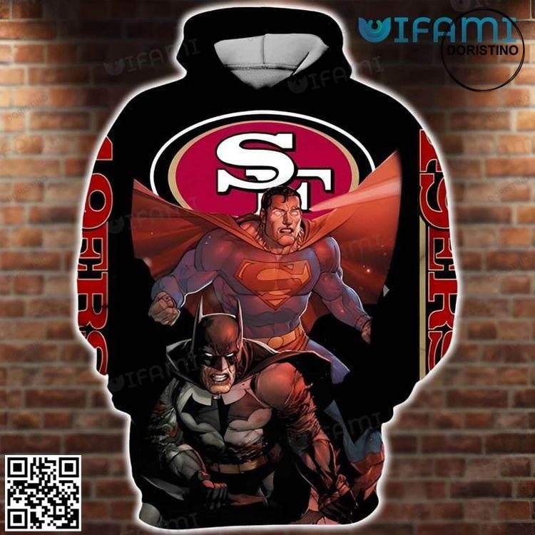 49ers Batman And Superman San Francisco 49ers Gift All Over Print Hoodie