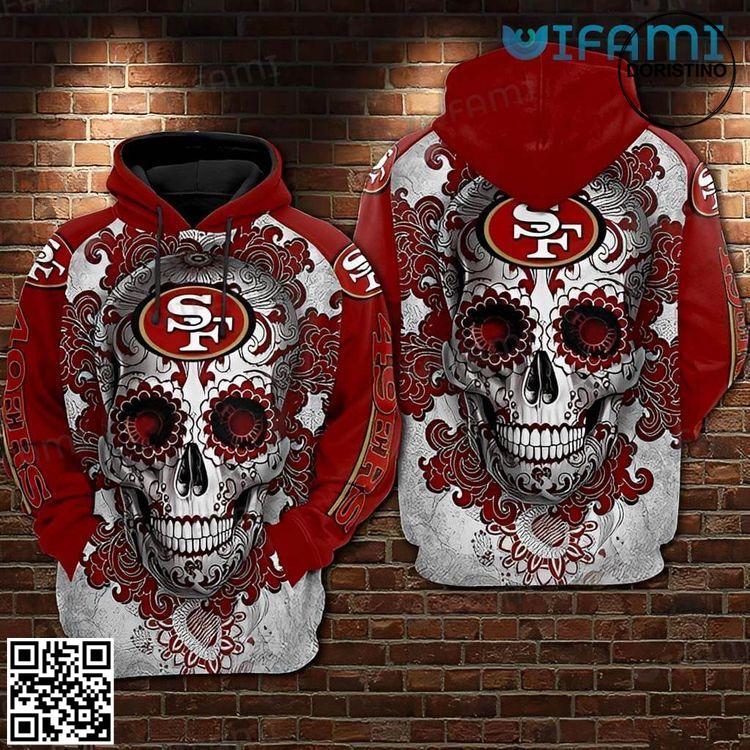 49ers Floral Skull San Francisco 49ers Gift Limited Edition 3D Hoodie