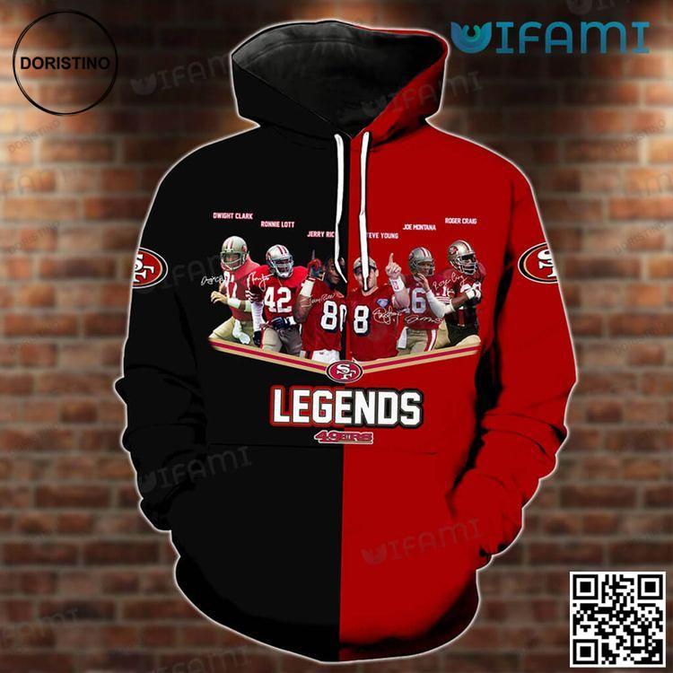 49ers Legends Signatures San Francisco 49ers Gift Awesome 3D Hoodie