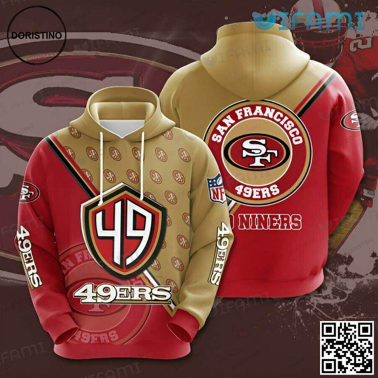 49ers Logo Pattern Red Brown San Francisco 49ers Gift All Over Print Hoodie