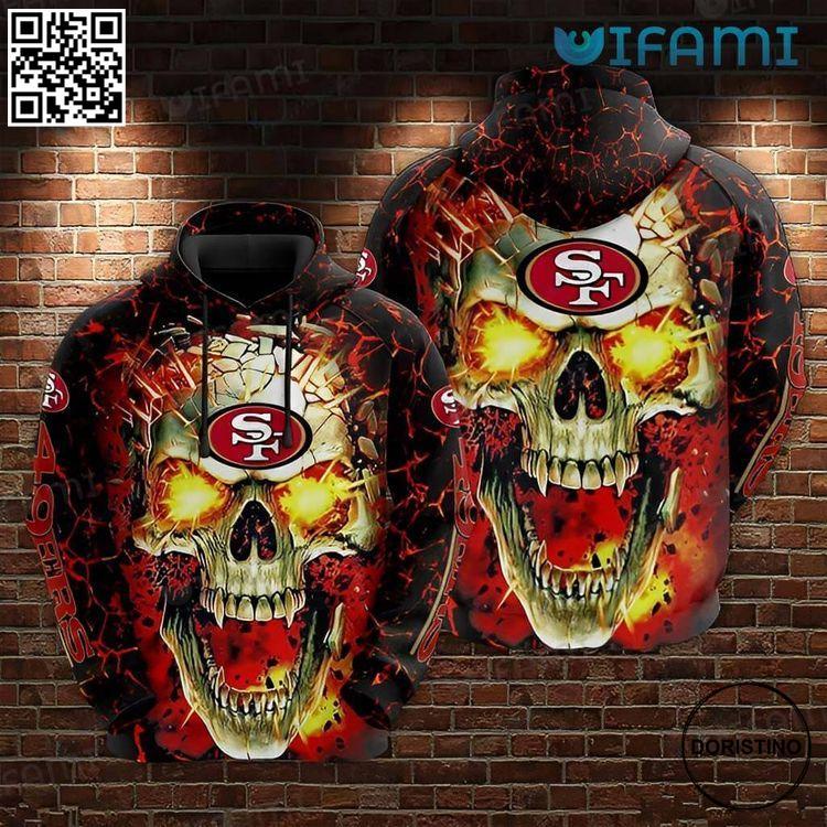 49ers Skull Broken Skull San Francisco 49ers Gift Limited Edition 3D Hoodie