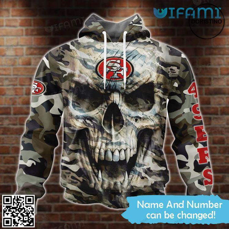 49ers Skull Camo Pattern Personalized San Francisco 49ers Gift Limited Edition 3D Hoodie