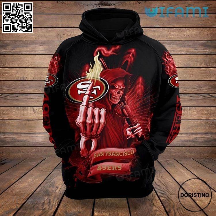 49ers Skull Death Fire Logo San Francisco 49ers Gift All Over Print Hoodie