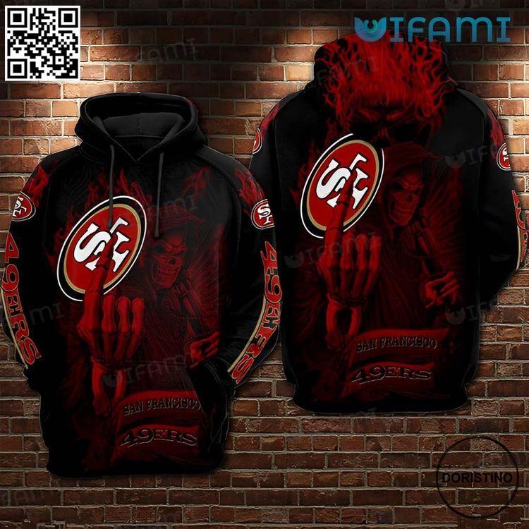 49ers Skull Death Playing Logo San Francisco 49ers Gift Limited Edition 3D Hoodie