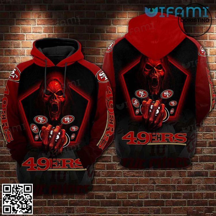 49ers Skull Death Playing Logos San Francisco 49ers Gift Limited Edition 3D Hoodie