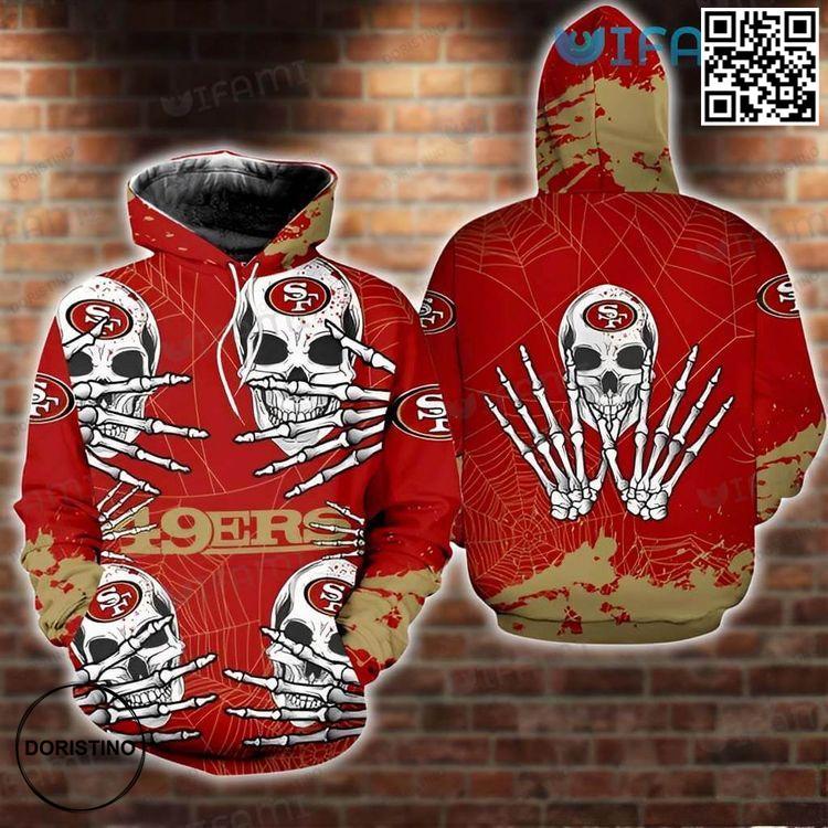 49ers Skull Halloween Multi Skull San Francisco 49ers Gift Awesome 3D Hoodie