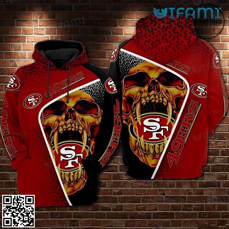 49ers Skull Holding Logo San Francisco 49ers Gift Limited Edition 3D Hoodie