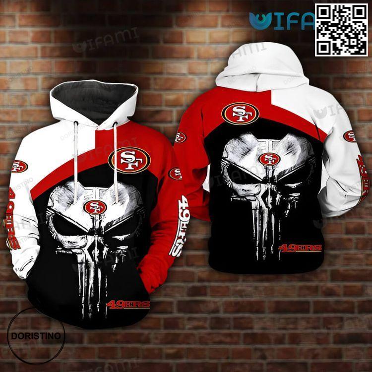 49ers Skull Punisher Skull Logo San Francisco 49ers Gift Awesome 3D Hoodie