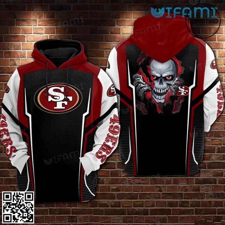 49ers Skull Tearing Out Back San Francisco 49ers Gift All Over Print Hoodie